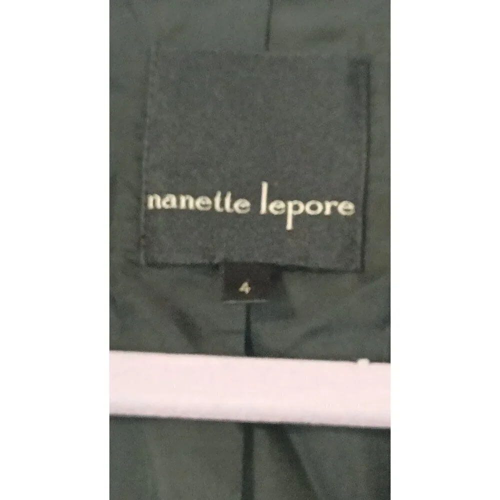 Nanette Lepore Open Front Plaid Shabby Chic Hobo Vest With Pockets Size 4 Gray